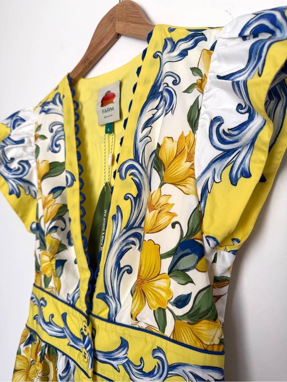 FARM Rio Sicily Scarf Print Cotton Maxi Dress, Size S, NWT π§π· - Picture 8 of 16